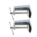 2 Pack Stainless Steel Adjustable Arm Clamp Table Lamp Clip Desk Clamp, ensures