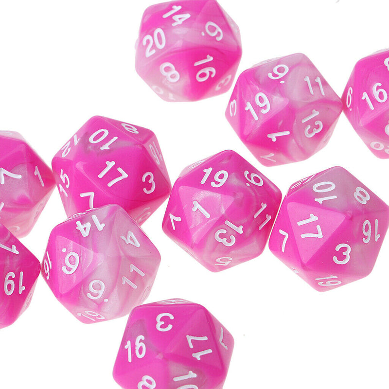 Set Of 10 Double Colors D20 For Role Playing RPG D\u0026D
