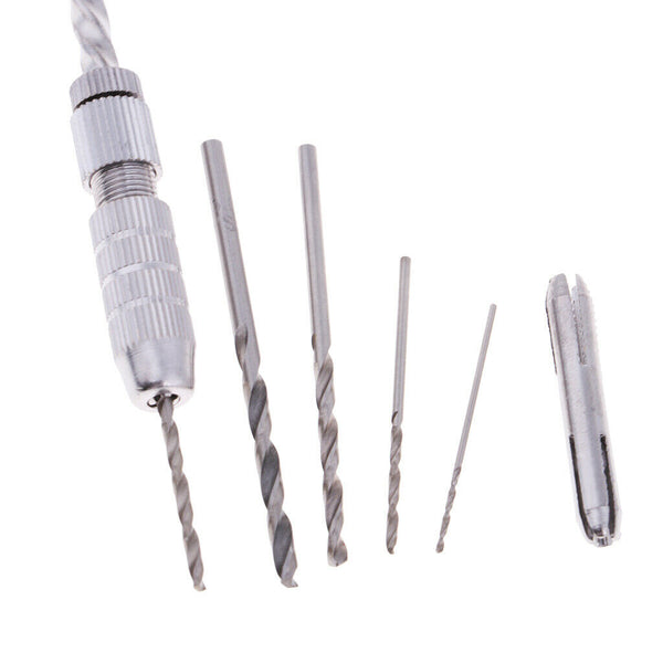 Portable Spiral Hand Manual Push Drill Chuck Twist Pin Vise Bit Jewelry Tool