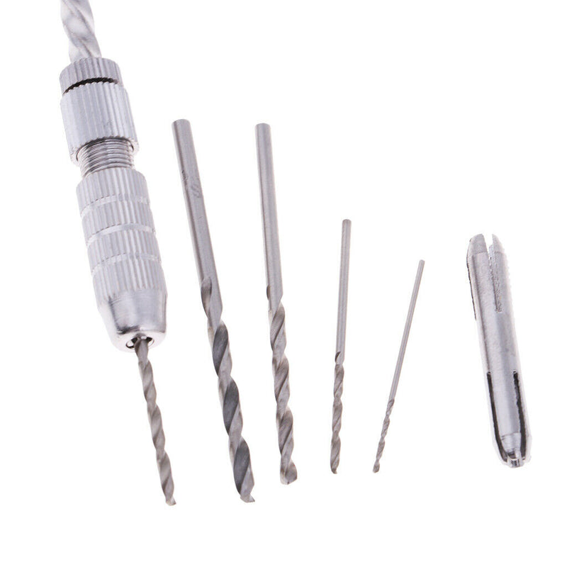 Portable Spiral Hand Manual Push Drill Chuck Twist Pin Vise Bit Jewelry Tool