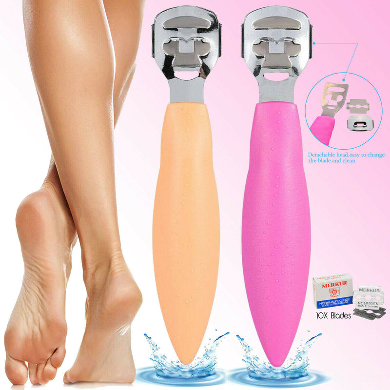 Foot File Hard Skin Remover Callus Shaver Corn Cutter Pedicure Tool + 10 Blades