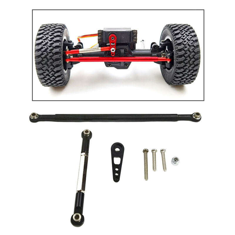 Metal Steering Servo Rod Linkage for 1/12 MN86K MN86KS RC Carwler Black