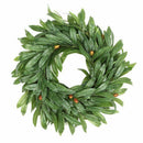 16 Inch Door Wreath Artificial Real Wicker Frame Faux Olive Leaves | UV Res X2Q9