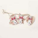 Moose Christmas Christmas Q4B0 6pcs/set Pendants Head For Tree Ornaments Wooden