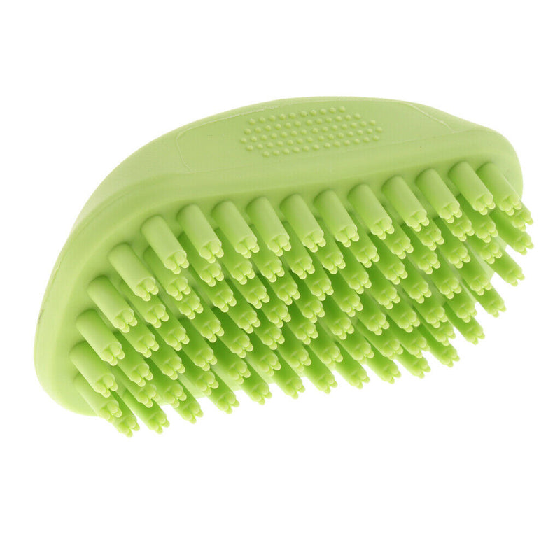 Pet Dog Puppy Bath Grooming Rubber Comfortable Hair Massage Brush Green