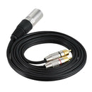 2X Dual RCA Male Plug To XLR 3-Pin Male Jack Audio Cable Connector