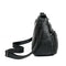 Women PU Shoulder Bag Multi-pocket Mother Solid Crossbody Handbag (Black)