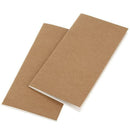 2 Pcs Notebook for Travelers - blank page Travel Journal Set - Kraft Brown