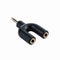 3.5mm Extension Earphone Audio Splitter 1 Male to 2 Female Adapter (Black)