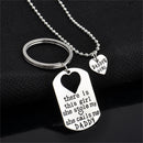 Letter Heart Keychain Necklace Pendant Daddy Daughter Father Girls Jewelry MO