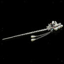 2 PIECES WOMEN CRYSTAL FLOWER TASSELS HAIRPINS