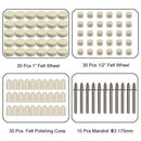 100Pcs Wool Felt Polishing Pad Polishing Wheel Point Mandrel Kit for Rotary V8Y7