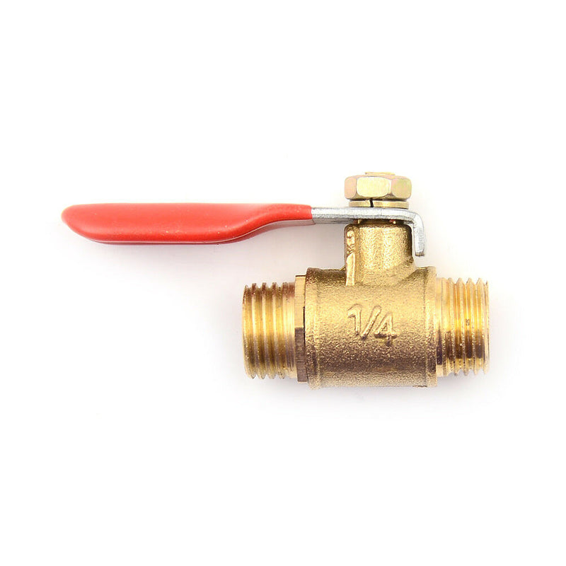 G1/4 Pipe Male to Male Thread Brass Ball Valve Hose Connector Switch Gk