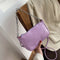 Women Stone Pattern Shoulder Bags PU Leather Chain Purse Handbag (Purple)
