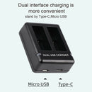 Dual Battery Charger USB C + Micro USB Input for GoPro Hero 9 Hero9 Black