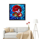5D DIY Full Drill Diamond Painting Red Rose Cross Stitch Mosaic (30x30cm)