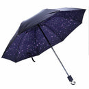Stars Three-folding Umbrella Rainy Sunny Parasol Vinyl Anti-UV Umbrella Wom Z1Y3