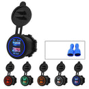 DC 12-24V Waterproof Dual USB Port Charger Quick Charge 3.0 LED Green