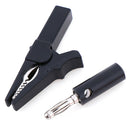 2Pcs 55mm alligator clip with 2pcs 4mm banana plug Black and Red ME