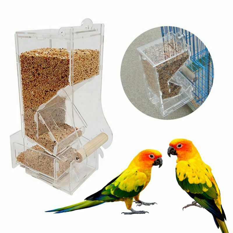 Automatic Bird Feeder Pet Bird Cage Feeder Food Container Feeding Parrot Au O4U6