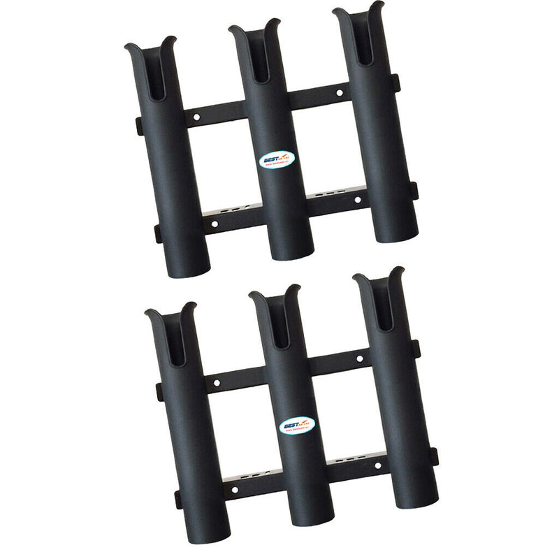 2pcs 3 Tubes Link Black Plastic Fishing Rod Racks Fishing Holder