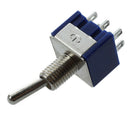 2 Pcs Blue Mini DPDT ON/ON Toggle Switchs w 6 Terminals F8T4