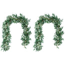 6.5-Foot Artificial Eucalyptus Garland and 6-Foot Willow Vine Branches Leaf E5G2