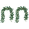 6.5-Foot Artificial Eucalyptus Garland and 6-Foot Willow Vine Branches Leaf E5G2