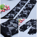 finger long black lace dance party bridal gloves Q8L9