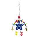 Parrot Rattan Star Shaped Chewing Toys Birds Swing Toys with Metal Bells Hanging