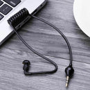 Single Listening 3.5mm Earphone Coiled Cables Mono Function Earpiece In Ear