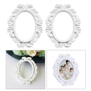 2pcs White Oval Baroque Picture Frame Card Holder Photo Frame Decoration