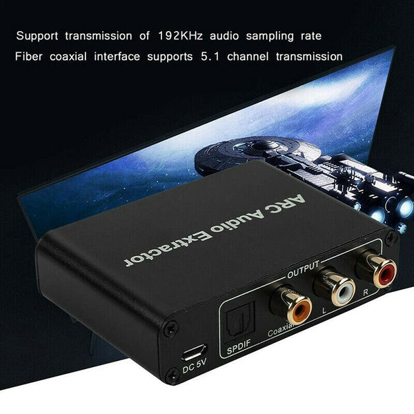 HDMI Digital To Analog Coaxail ARC Audio Extractor Converter Adapter 3.5mm  Gw