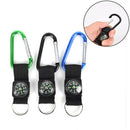 2 in 1 Camping Climbing Hiking Carabiner With Keychain Compass Hanger Key RingTO