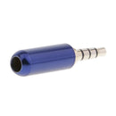 White+Blue 3.5mm 4 Pole Male Plug Socket Cable Connector Headsets Audio Jack