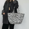 Zebra Animal Pattern Handbags Women Large Capacity Portable Totes Lady Shoulder
