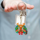 4pcs DIY Full Drill Special Shaped Diamond Painting Xmas Tree Elk Key Ring Gifts