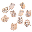 Sewing scrapbooking accessories mix natural owl shape wooden crafts handmade ES