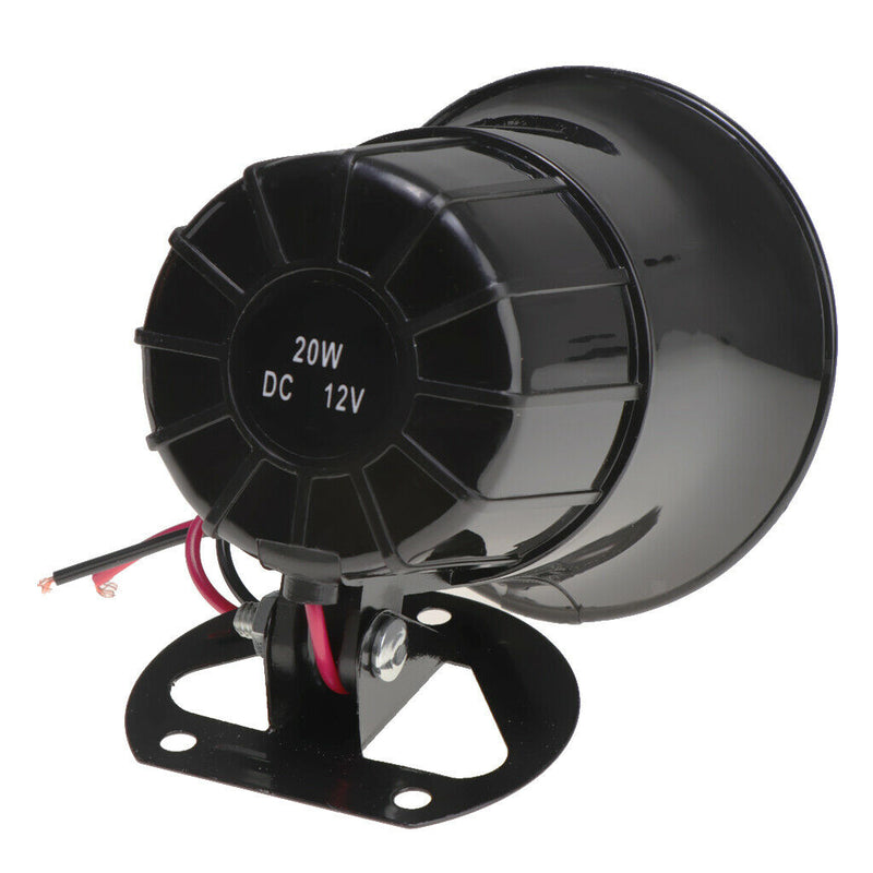12V 110dB Car Alarm Electric Air Horn Siren Speaker 6-Sound Tone Super Loud 20W