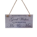 Please Write your Good Wishes to The Brand New Mr&Mrs Wooden Wedding Sign