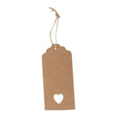 100 pcs Kraft paper Empty card Hand drawing Gift Label Tags Hearts Hollow b