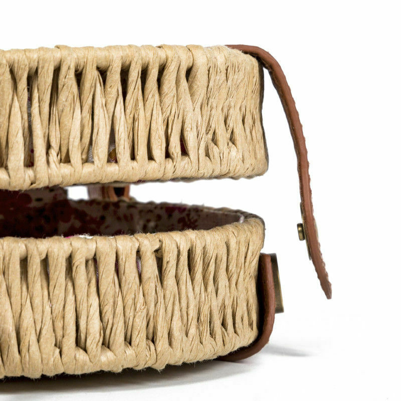 Beach Straw Bags Retro Rattan Hand Bag Cross Body Bohemia Small Round Bag W Y9N2