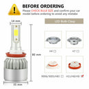Waterproof H8 H9 H11 LED Headlight Bulbs Conversion Kit 6000K High Low Beam Lamp