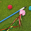 Funny Ring Paper Ball Cat Stick Teaser Wand Cats Interactive Toys (Pink)