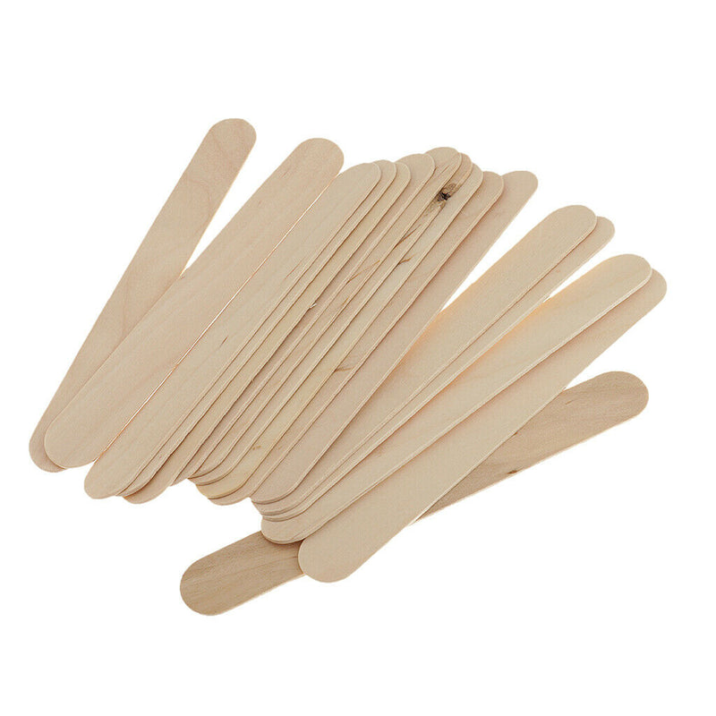 50pcs Natural Wooden Disposable Hair Remover Waxing Applicator Sticks Wax 15cm