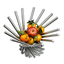 1X(Fold Stainless Steel Fruit Plate Rotate Fashion Fruits Strainer Basket P
