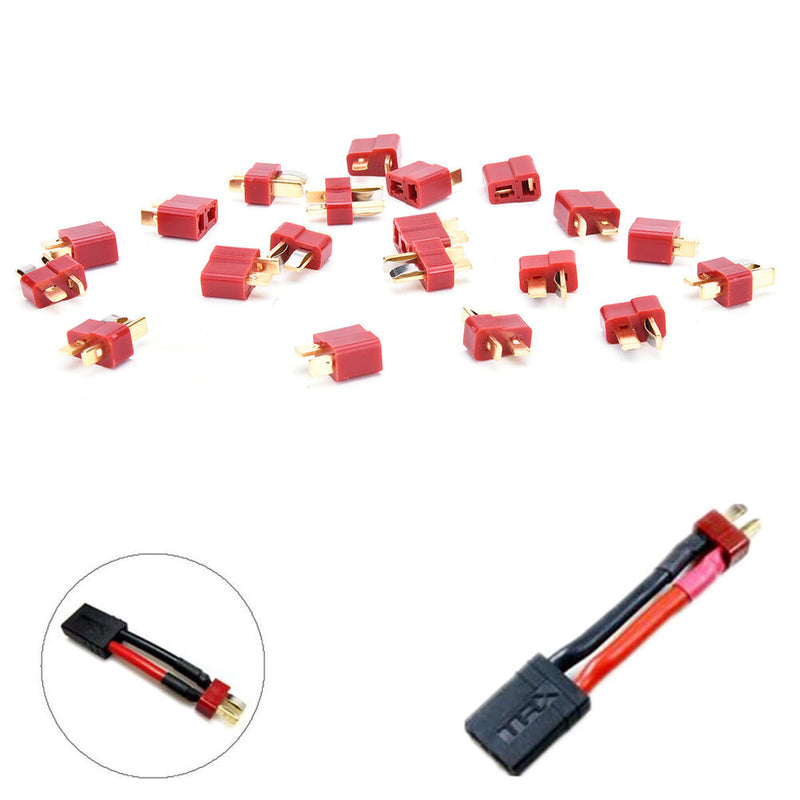 20Pcs 10Pairs T Plugs Male&Female Connectors Deans Styles For RC LiPo Battery %ã€Š