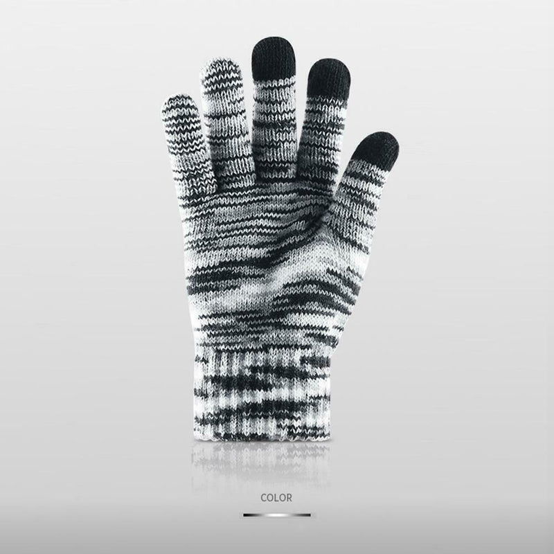 Men Women Winter Plush Touch Screen Thicken Warm Elastic Knitted Gloves