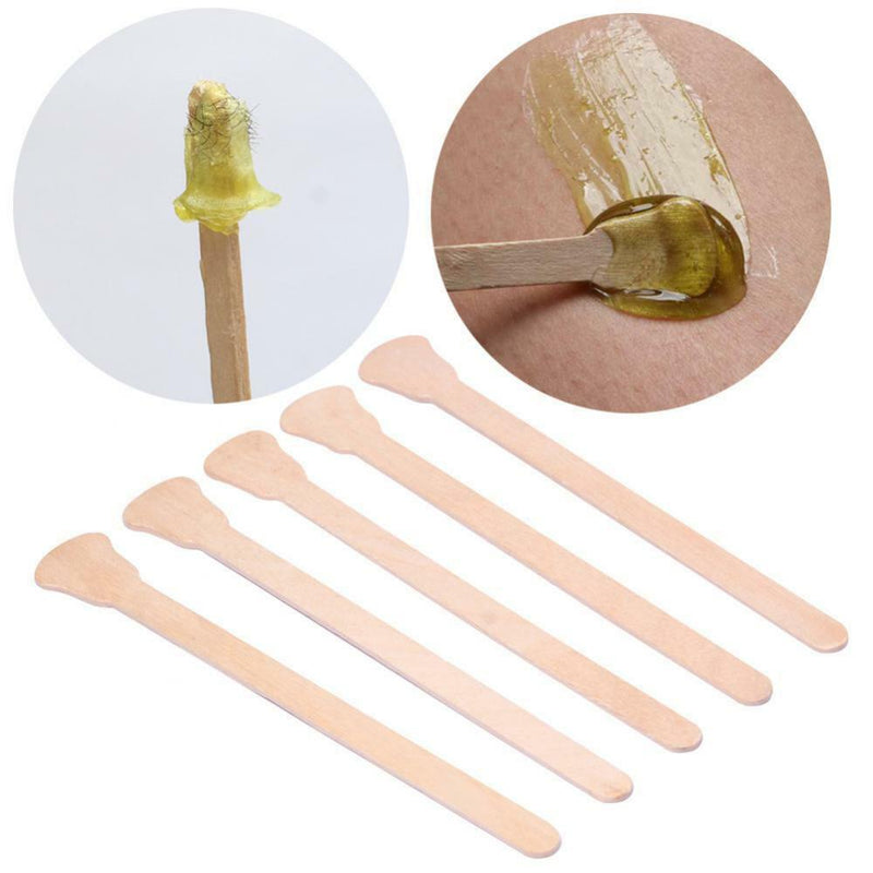 Pack 100pcs Wooden Waxing Spatula Sterile Tongue Depressors   Sticks