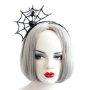 Headband Gothic Halloween Black Felt Spider Web Lace Crown Costume Ball-Hairband